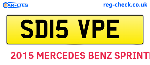 SD15VPE are the vehicle registration plates.
