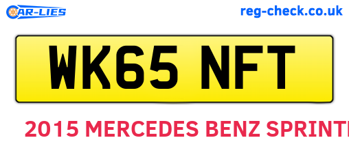 WK65NFT are the vehicle registration plates.