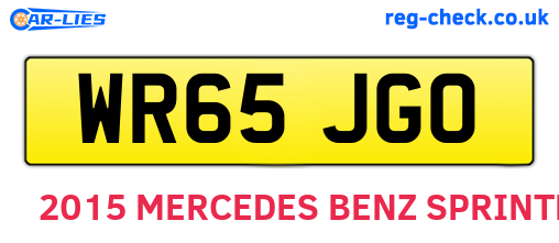 WR65JGO are the vehicle registration plates.