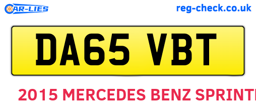 DA65VBT are the vehicle registration plates.