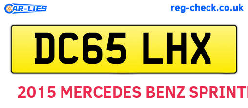 DC65LHX are the vehicle registration plates.