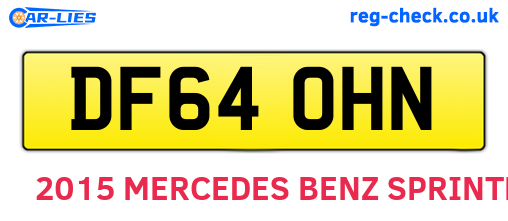 DF64OHN are the vehicle registration plates.