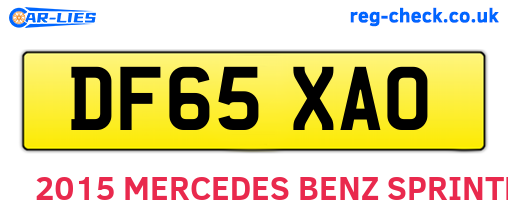 DF65XAO are the vehicle registration plates.