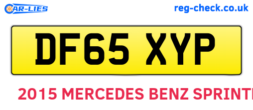DF65XYP are the vehicle registration plates.
