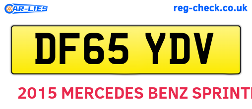 DF65YDV are the vehicle registration plates.