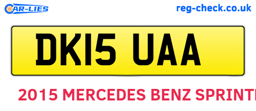 DK15UAA are the vehicle registration plates.