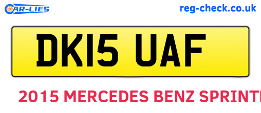 DK15UAF are the vehicle registration plates.