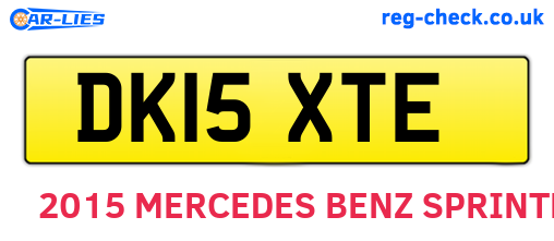 DK15XTE are the vehicle registration plates.