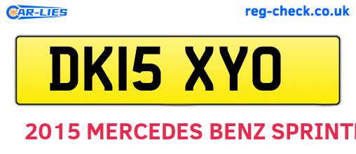 DK15XYO are the vehicle registration plates.