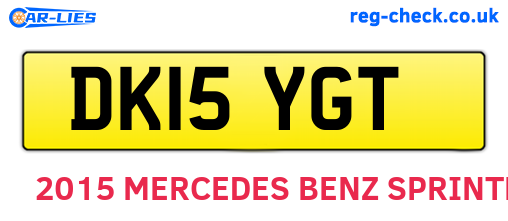 DK15YGT are the vehicle registration plates.