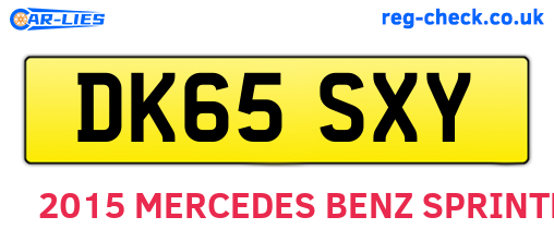 DK65SXY are the vehicle registration plates.