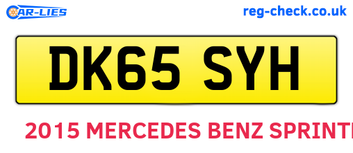 DK65SYH are the vehicle registration plates.