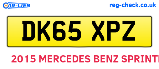 DK65XPZ are the vehicle registration plates.