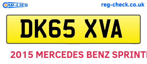 DK65XVA are the vehicle registration plates.