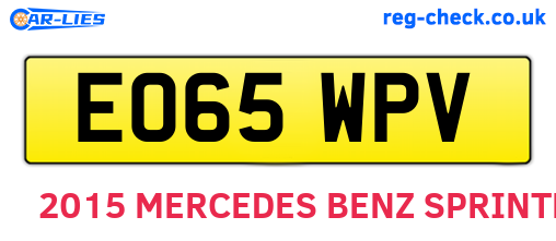 EO65WPV are the vehicle registration plates.