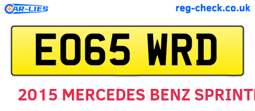 EO65WRD are the vehicle registration plates.