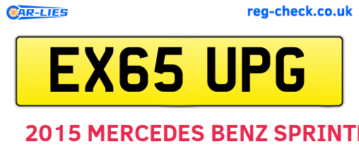 EX65UPG are the vehicle registration plates.