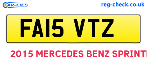 FA15VTZ are the vehicle registration plates.