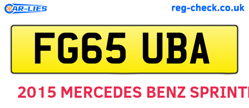 FG65UBA are the vehicle registration plates.