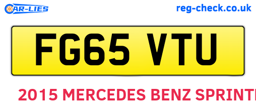 FG65VTU are the vehicle registration plates.