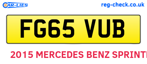 FG65VUB are the vehicle registration plates.