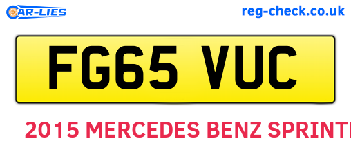 FG65VUC are the vehicle registration plates.