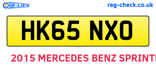 HK65NXO are the vehicle registration plates.