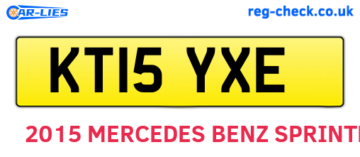 KT15YXE are the vehicle registration plates.