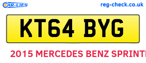 KT64BYG are the vehicle registration plates.