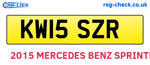KW15SZR are the vehicle registration plates.