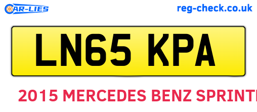 LN65KPA are the vehicle registration plates.
