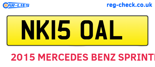 NK15OAL are the vehicle registration plates.