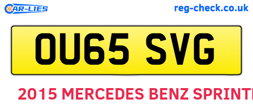 OU65SVG are the vehicle registration plates.