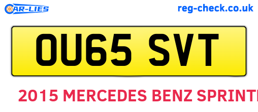 OU65SVT are the vehicle registration plates.