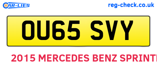 OU65SVY are the vehicle registration plates.