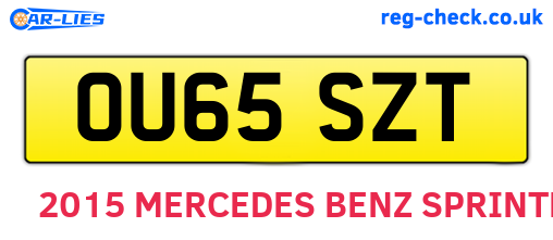OU65SZT are the vehicle registration plates.