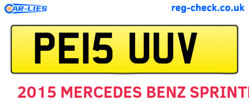 PE15UUV are the vehicle registration plates.
