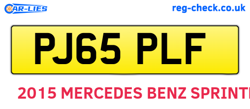 PJ65PLF are the vehicle registration plates.