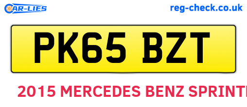 PK65BZT are the vehicle registration plates.