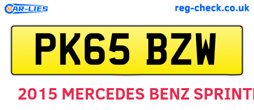 PK65BZW are the vehicle registration plates.