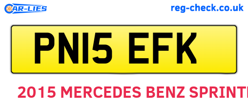 PN15EFK are the vehicle registration plates.