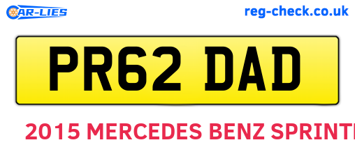 PR62DAD are the vehicle registration plates.