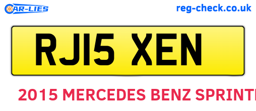 RJ15XEN are the vehicle registration plates.