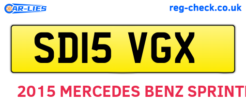 SD15VGX are the vehicle registration plates.
