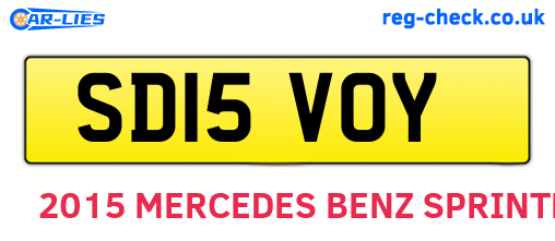 SD15VOY are the vehicle registration plates.