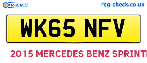 WK65NFV are the vehicle registration plates.
