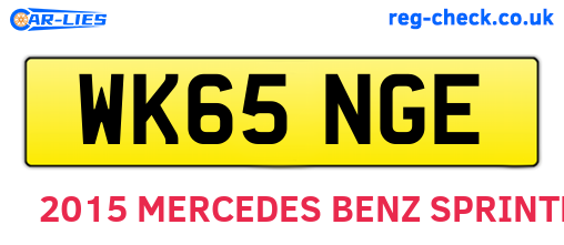WK65NGE are the vehicle registration plates.