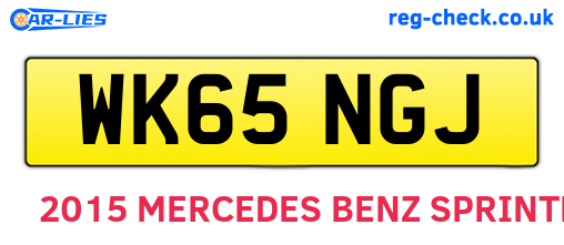WK65NGJ are the vehicle registration plates.