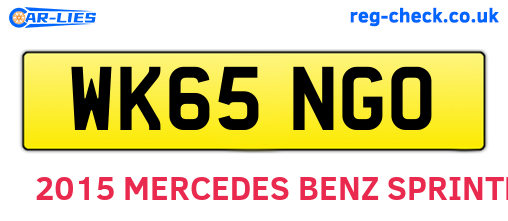 WK65NGO are the vehicle registration plates.