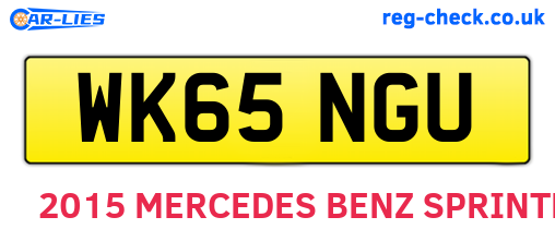 WK65NGU are the vehicle registration plates.